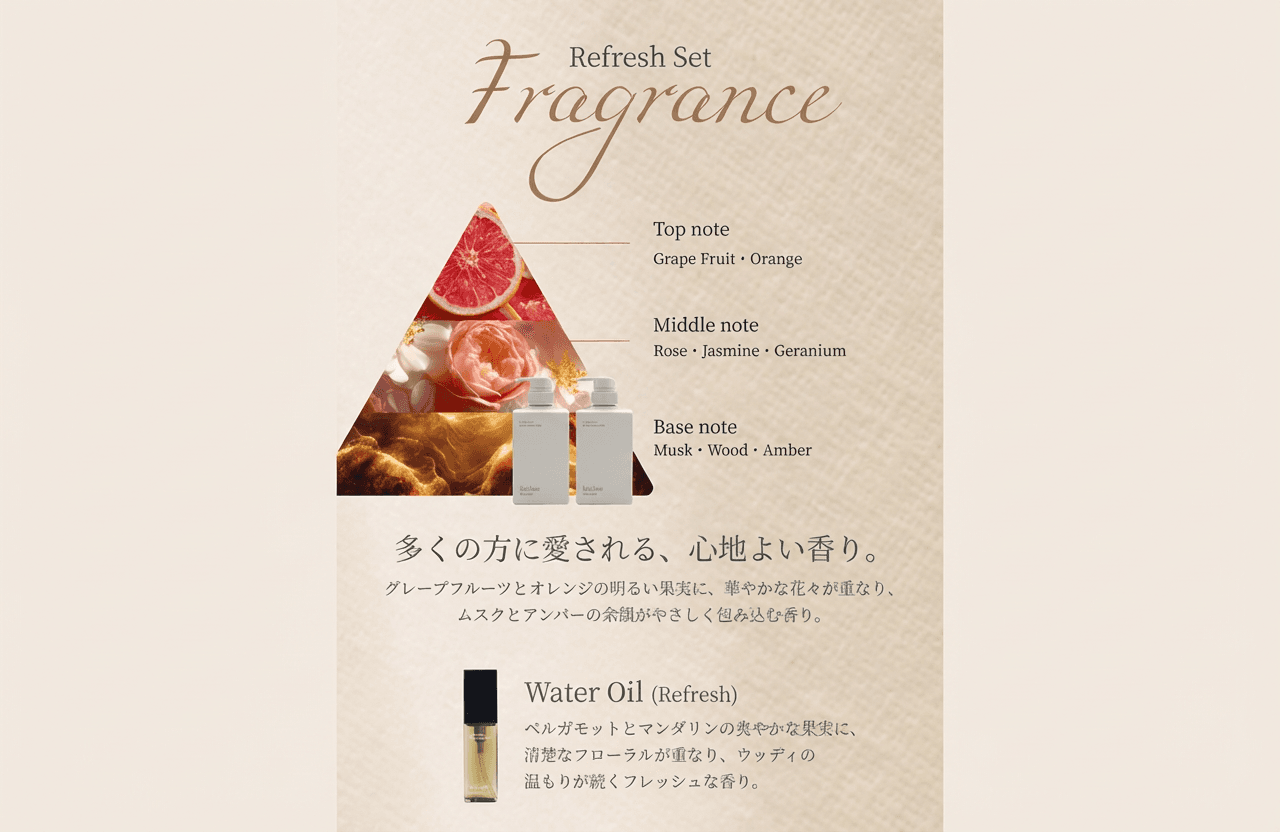  【定期】Shampoo & Treatment & Oil set  (Refresh) 330ml & 80ml