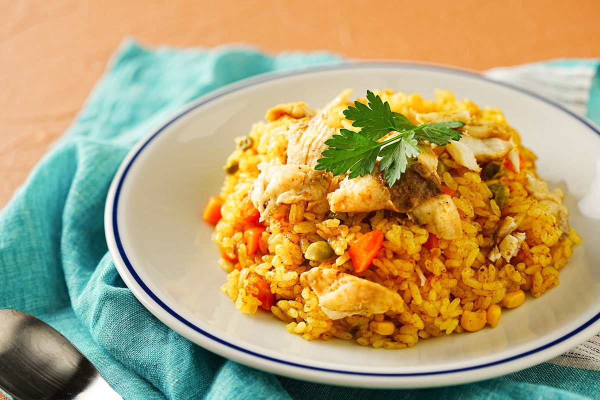 【レシピ】炊飯器で簡単！和⾵カレーピラフ