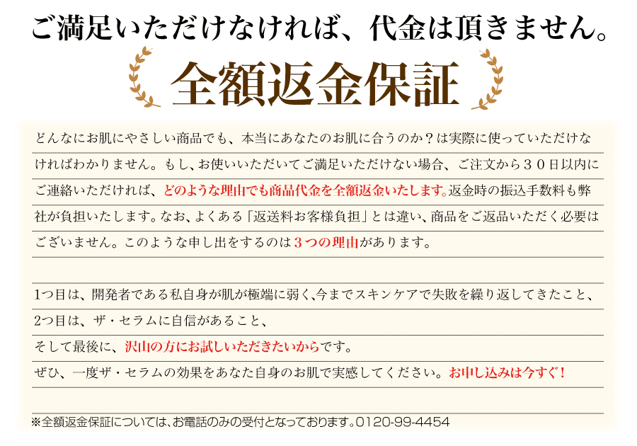 全額返金保証