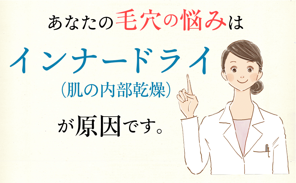 あなたの毛穴の悩みはインナードライが原因です