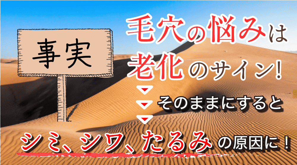 毛穴の悩みは老化のサイン！そのままにするとシミ、シワ、たるみの原因に！