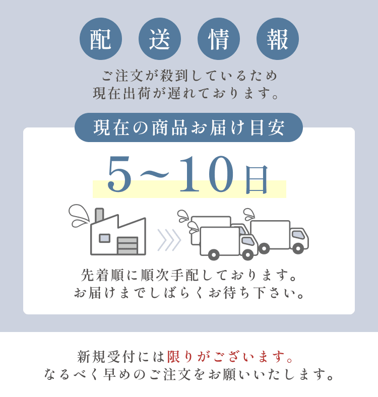 
配送情報　ご注文が殺到しているため、現在出荷が遅れています
        