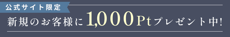 
公式サイト限定
新規会員登録で1,000ptプレゼント中！
        