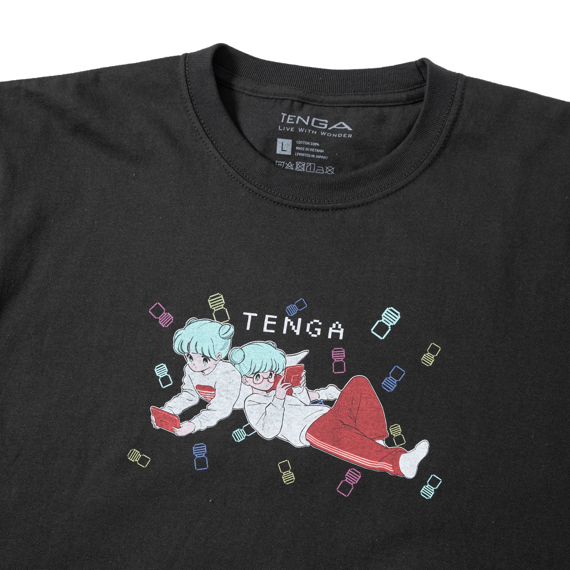 【TENGA×ボブa.k.aえんちゃん】PLAY GAME Tシャツ_02 スモークブラック サイズ: L