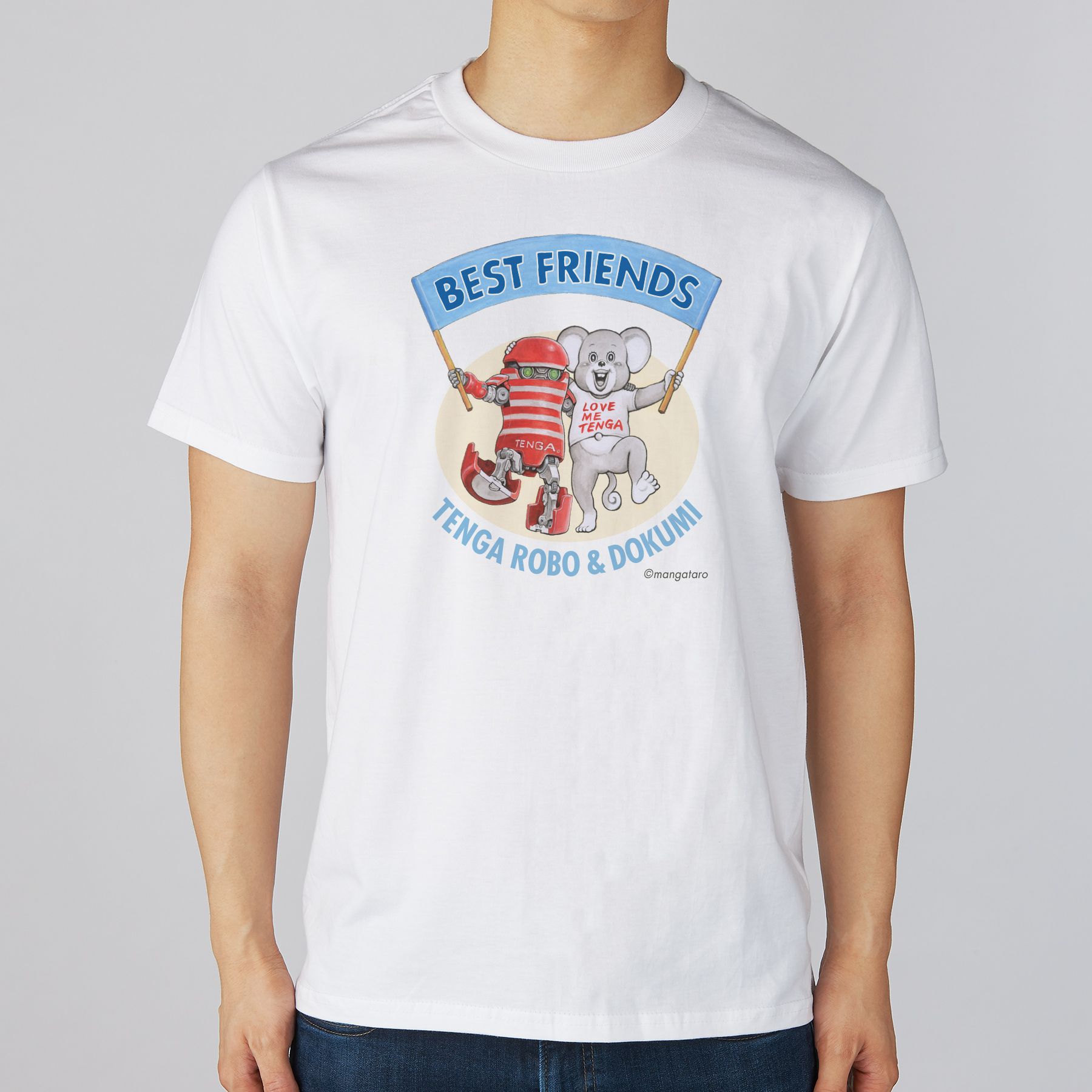 TENGA ROBO＆DOKUMI BEST FRIENDS Tee WHITE サイズ: S
