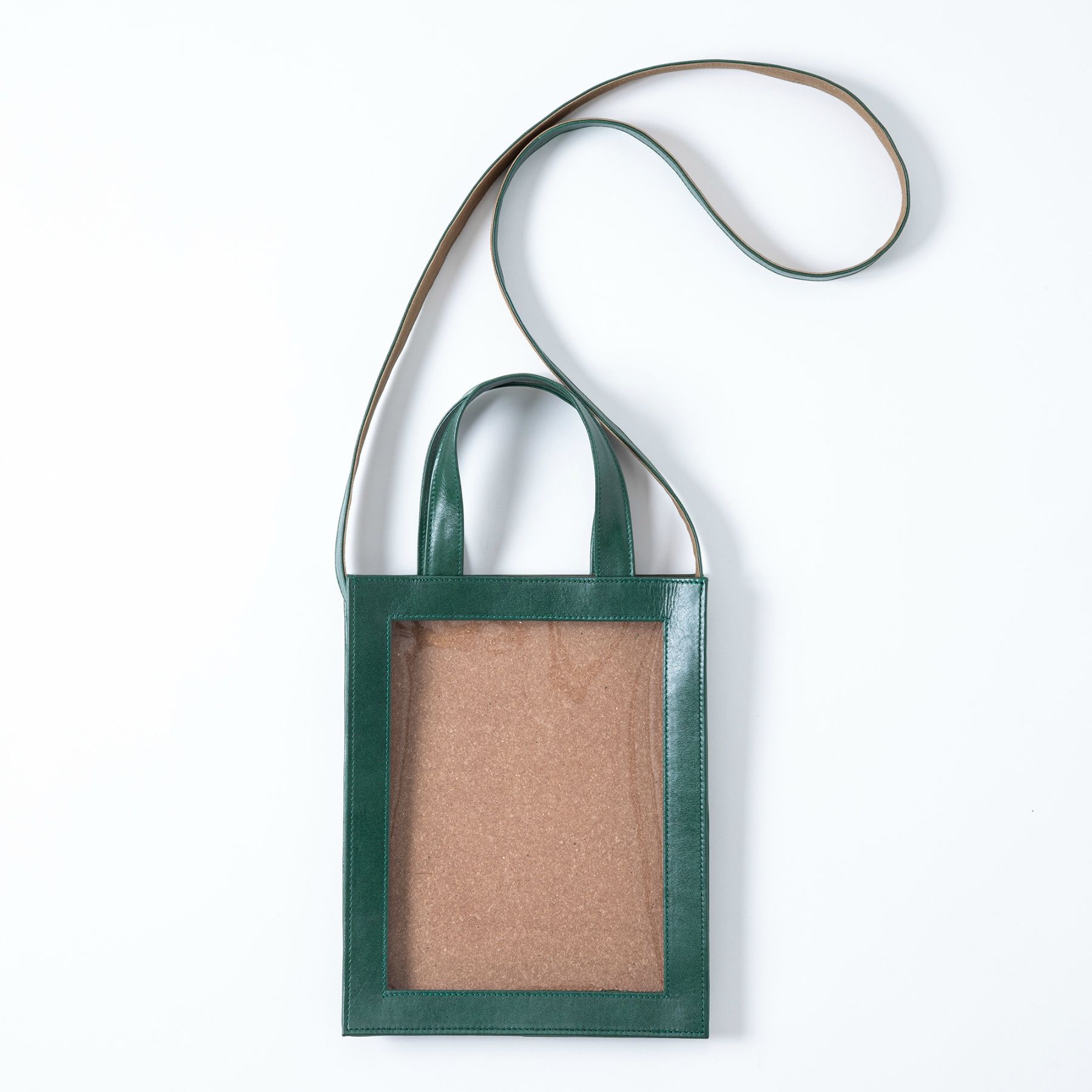 Leather＋PVC Frame Tote Bag