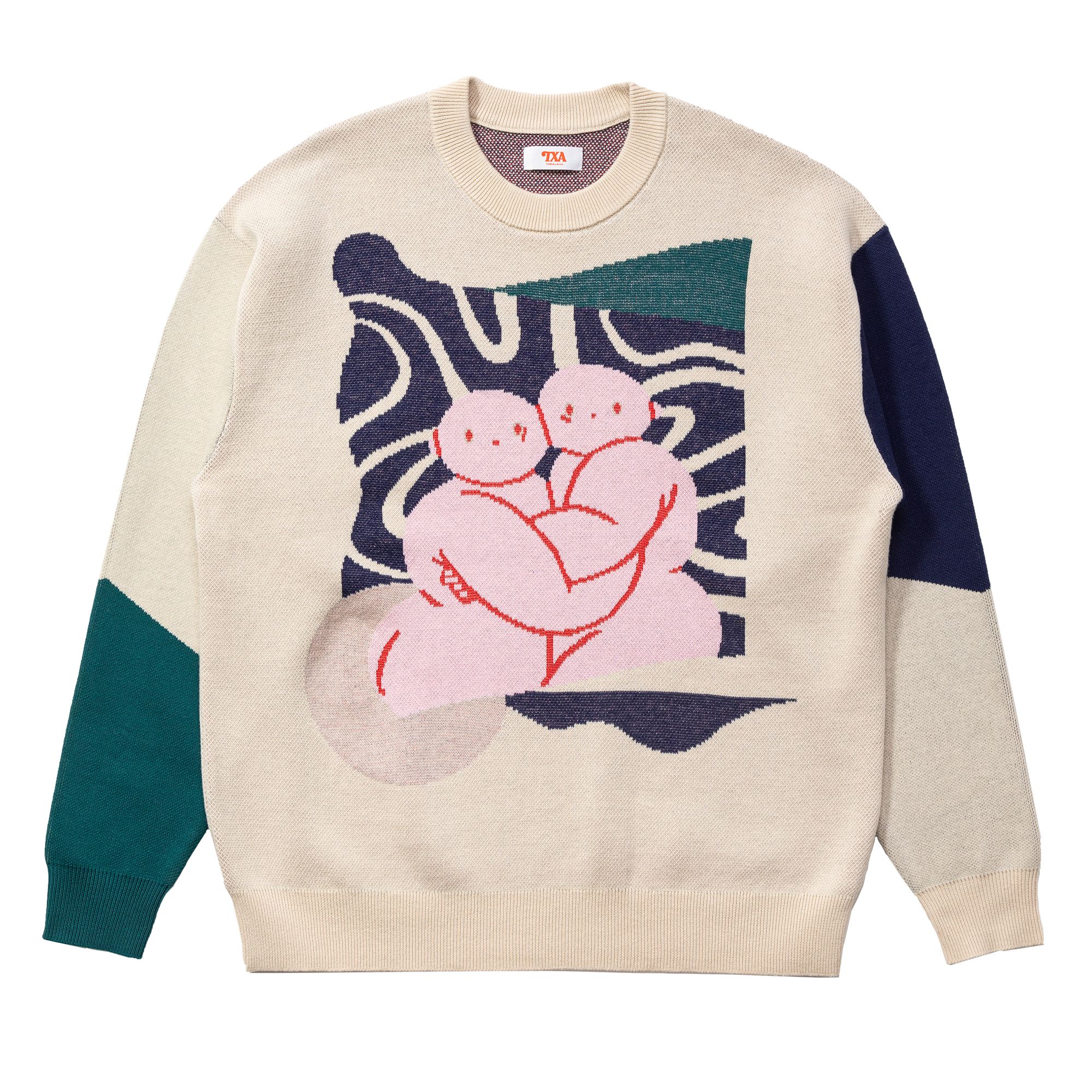 前田豆コ Jacquard Sweater Beige サイズ: 1
