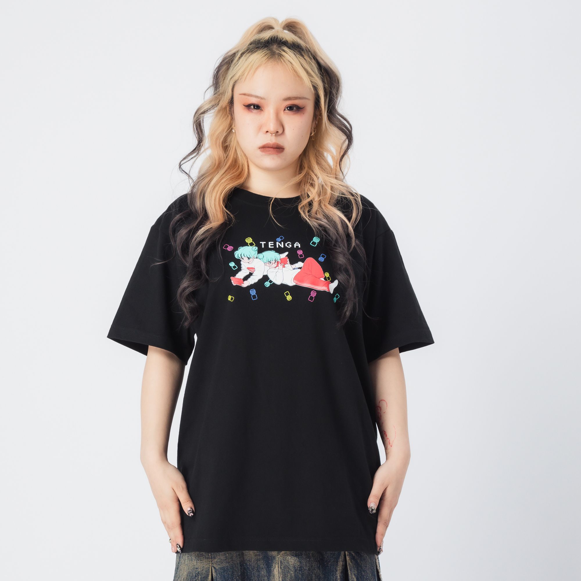 【TENGA×ボブa.k.aえんちゃん】PLAY GAME Tシャツ_02 ブラック サイズ: L