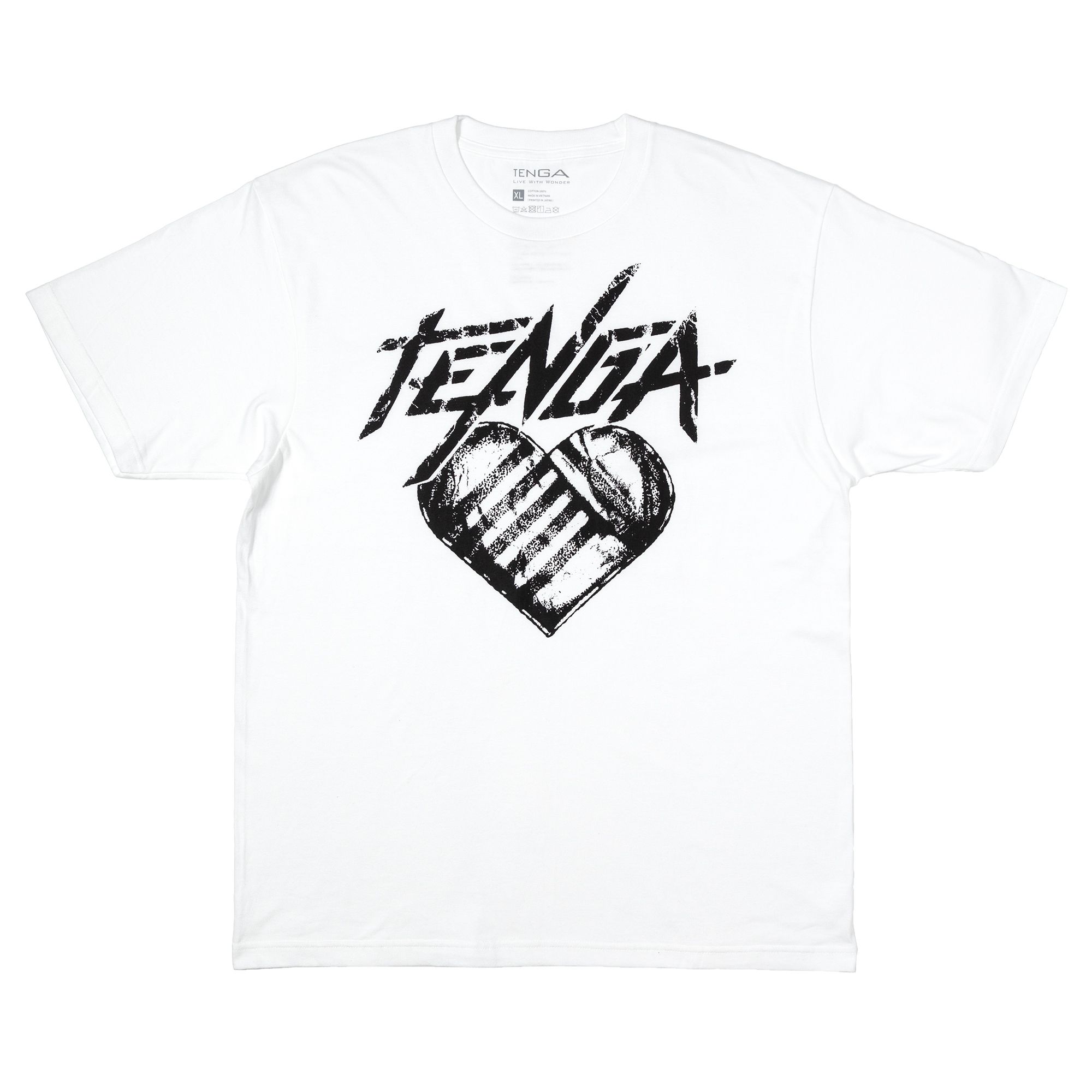 TENGA Hearts Tシャツ ホワイト サイズ: L