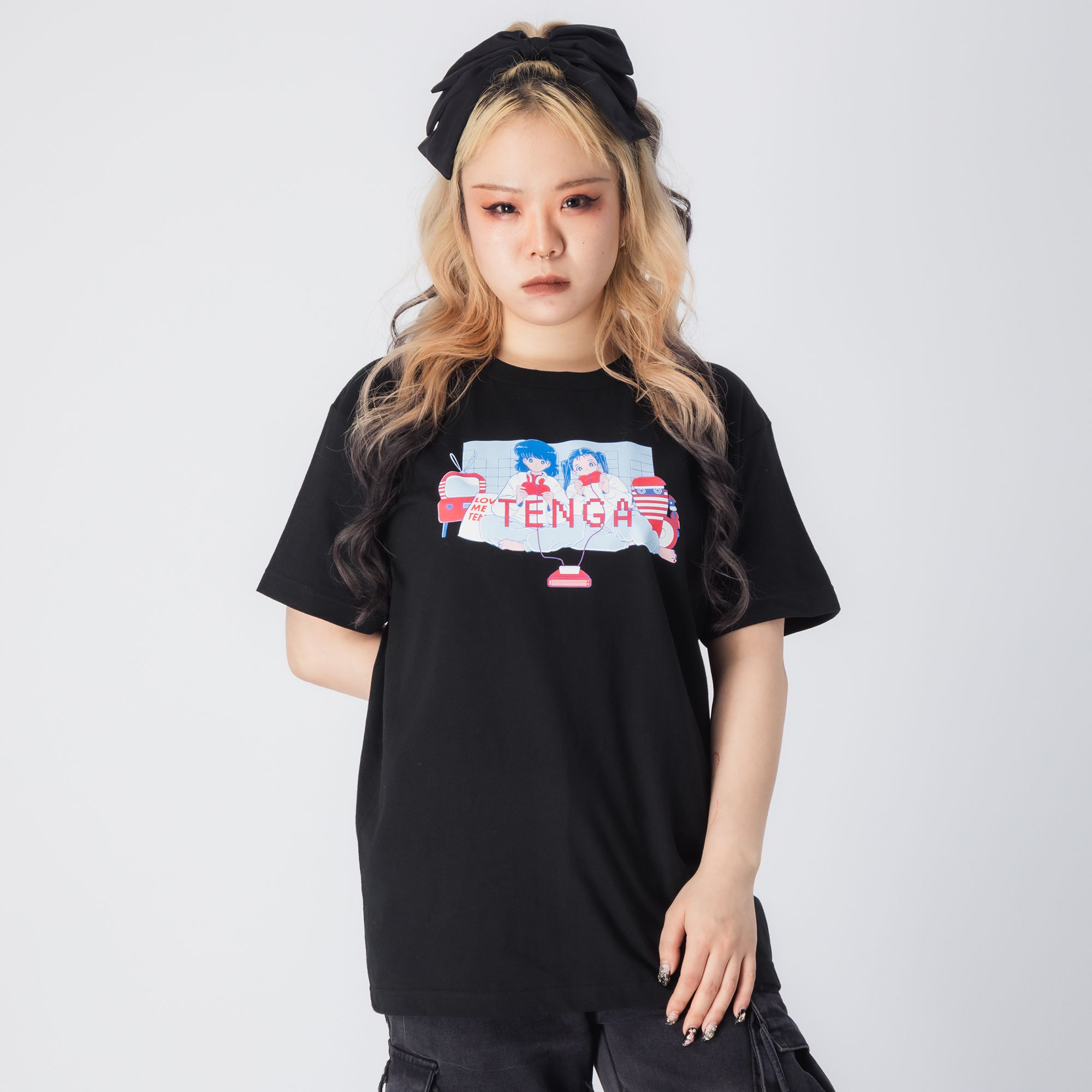 【TENGA×ボブa.k.aえんちゃん】PLAY GAME Tシャツ_01 ブラック サイズ: L