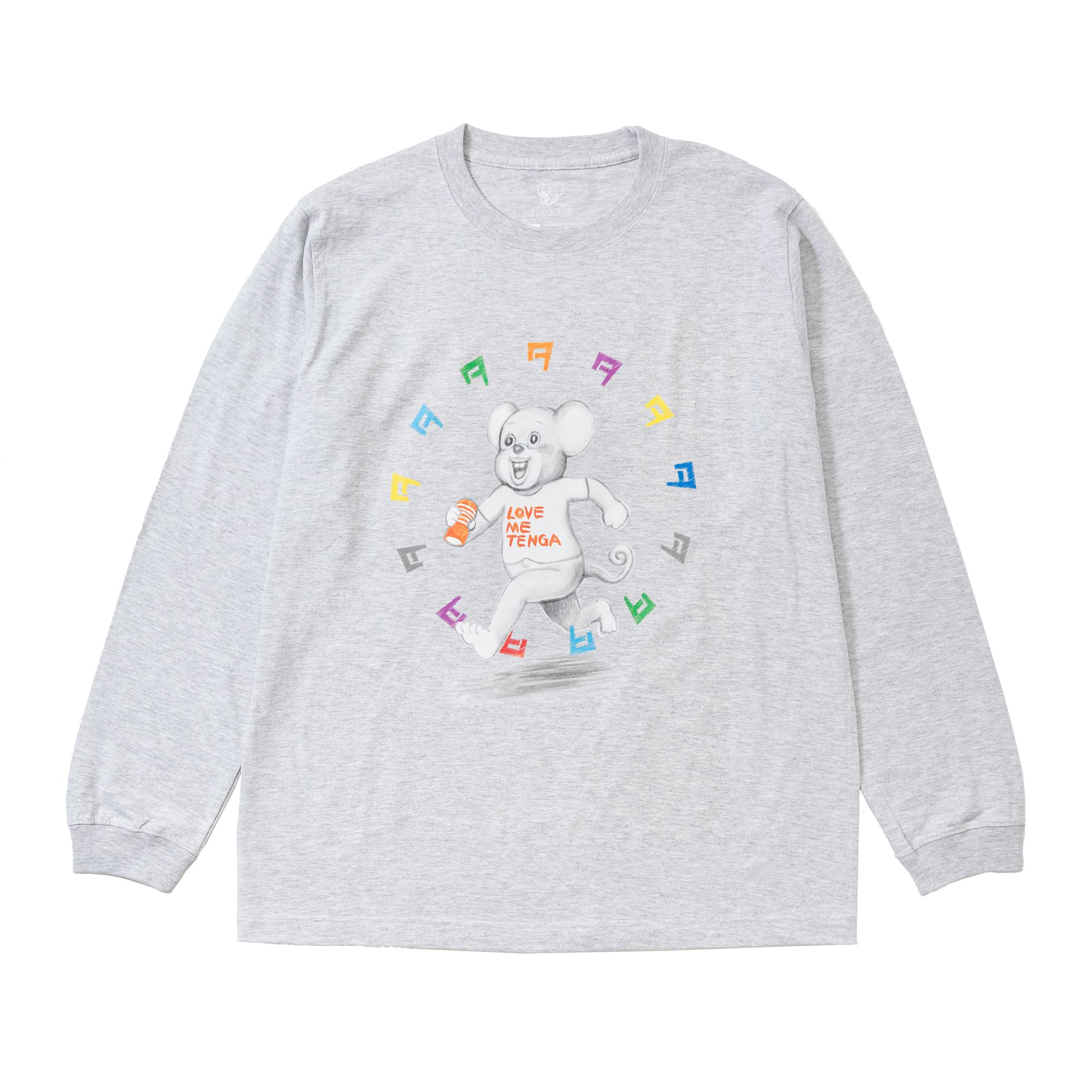 漫☆画太郎×TENGA マルチカラードクミ 長袖Tシャツ グレー サイズ: L