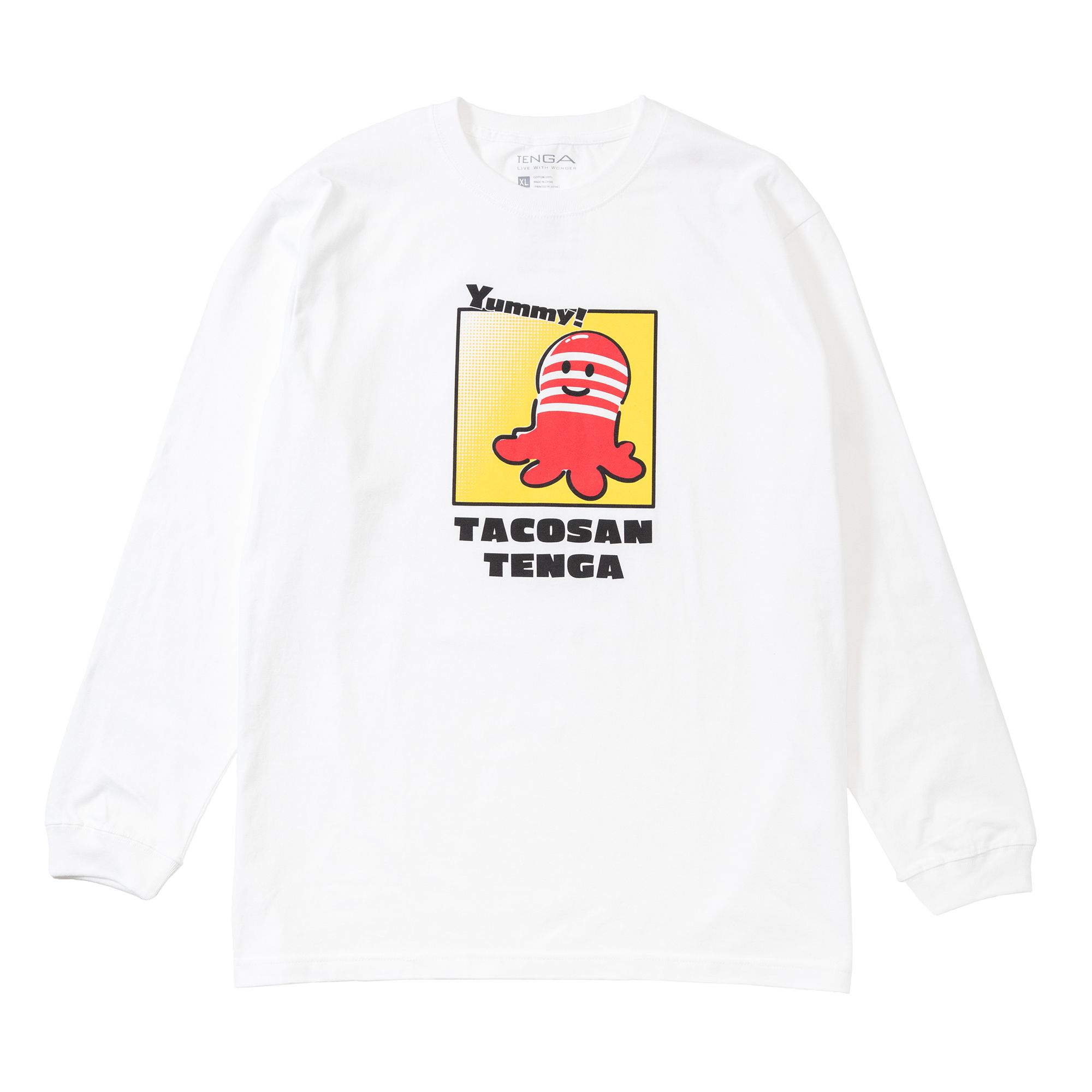 タコさんTENGA 長袖Tシャツ ホワイト サイズ: L