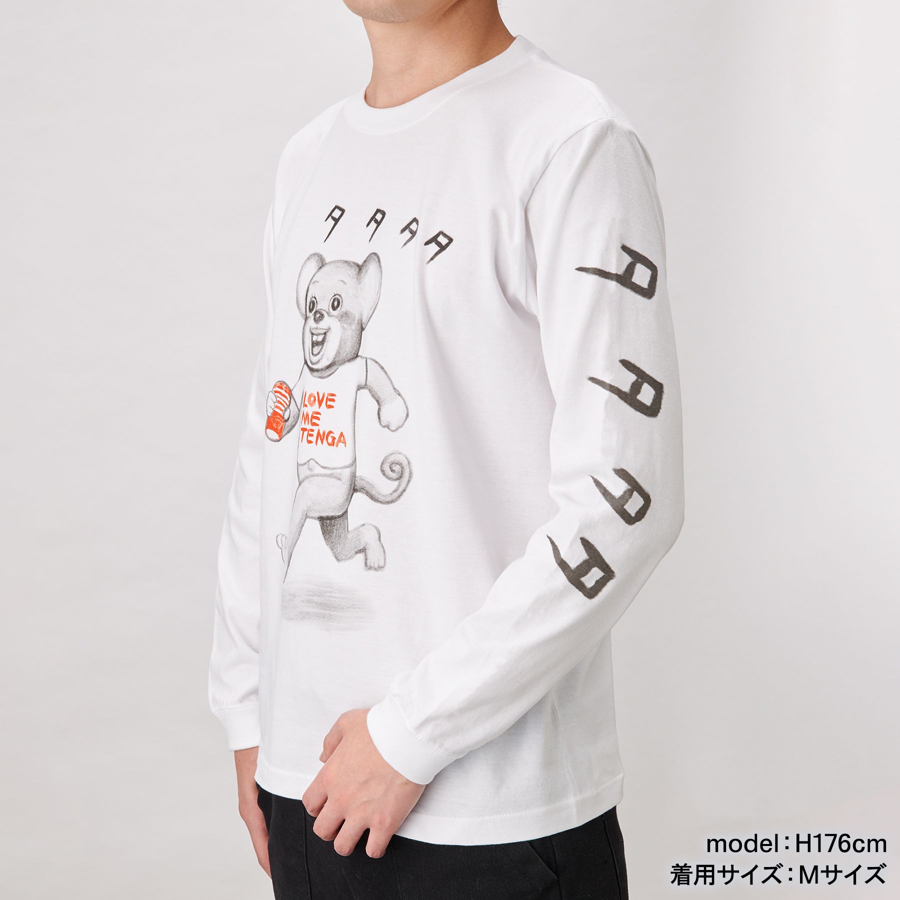 TENGA DOKUMI【TATATATA】Long Sleeve Tee WHITE サイズ: L