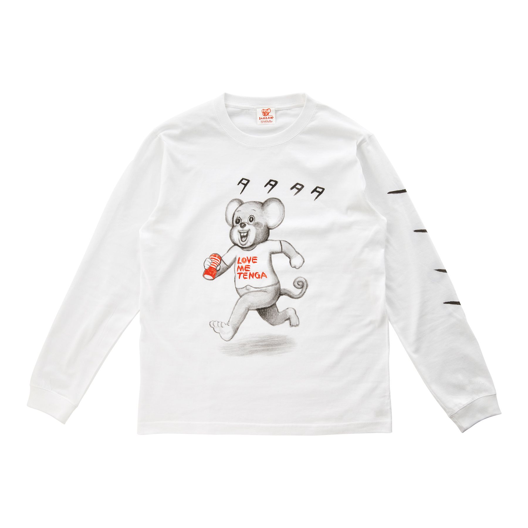 TENGA DOKUMI【TATATATA】Long Sleeve Tee WHITE サイズ: L