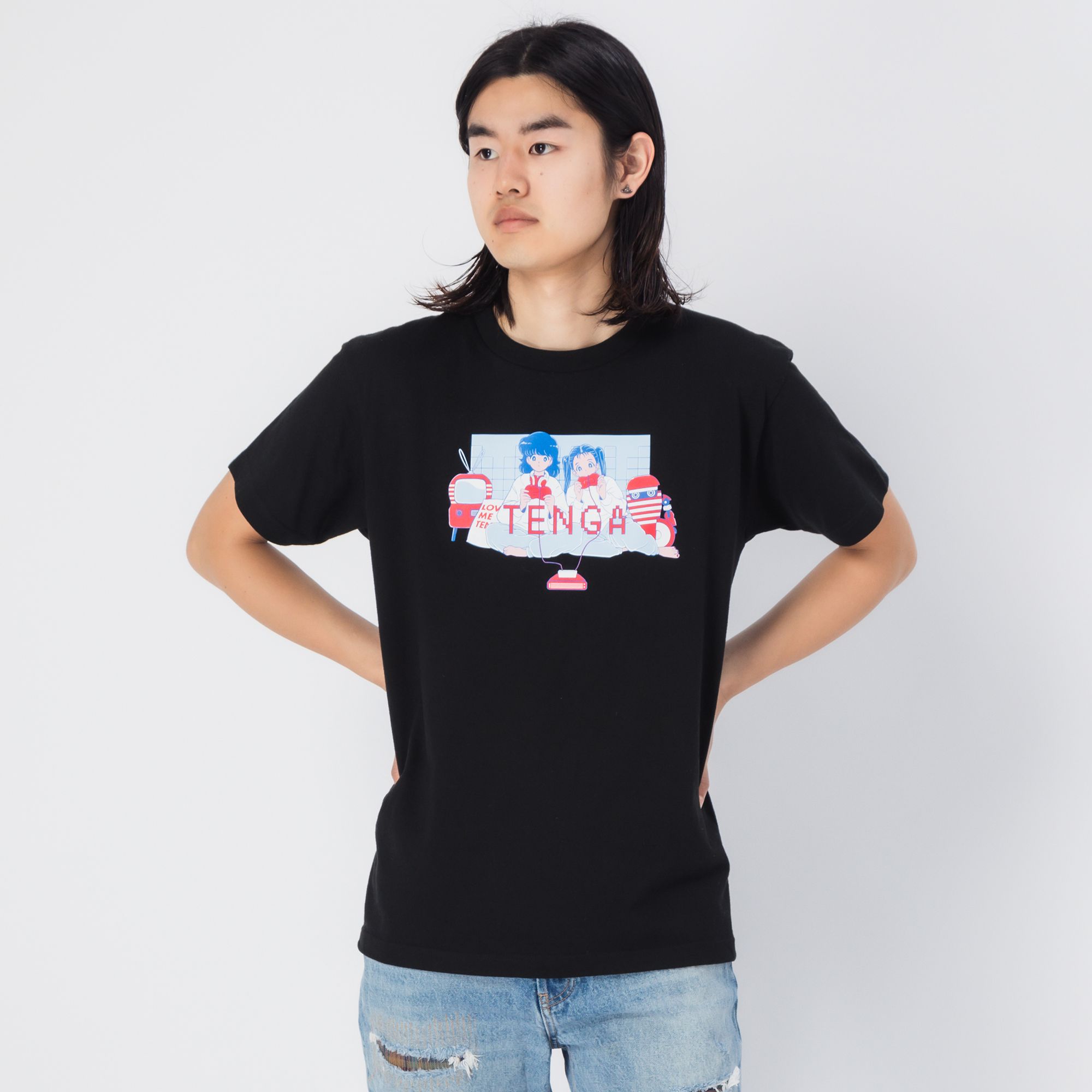 【TENGA×ボブa.k.aえんちゃん】PLAY GAME Tシャツ_01 ブラック サイズ: L