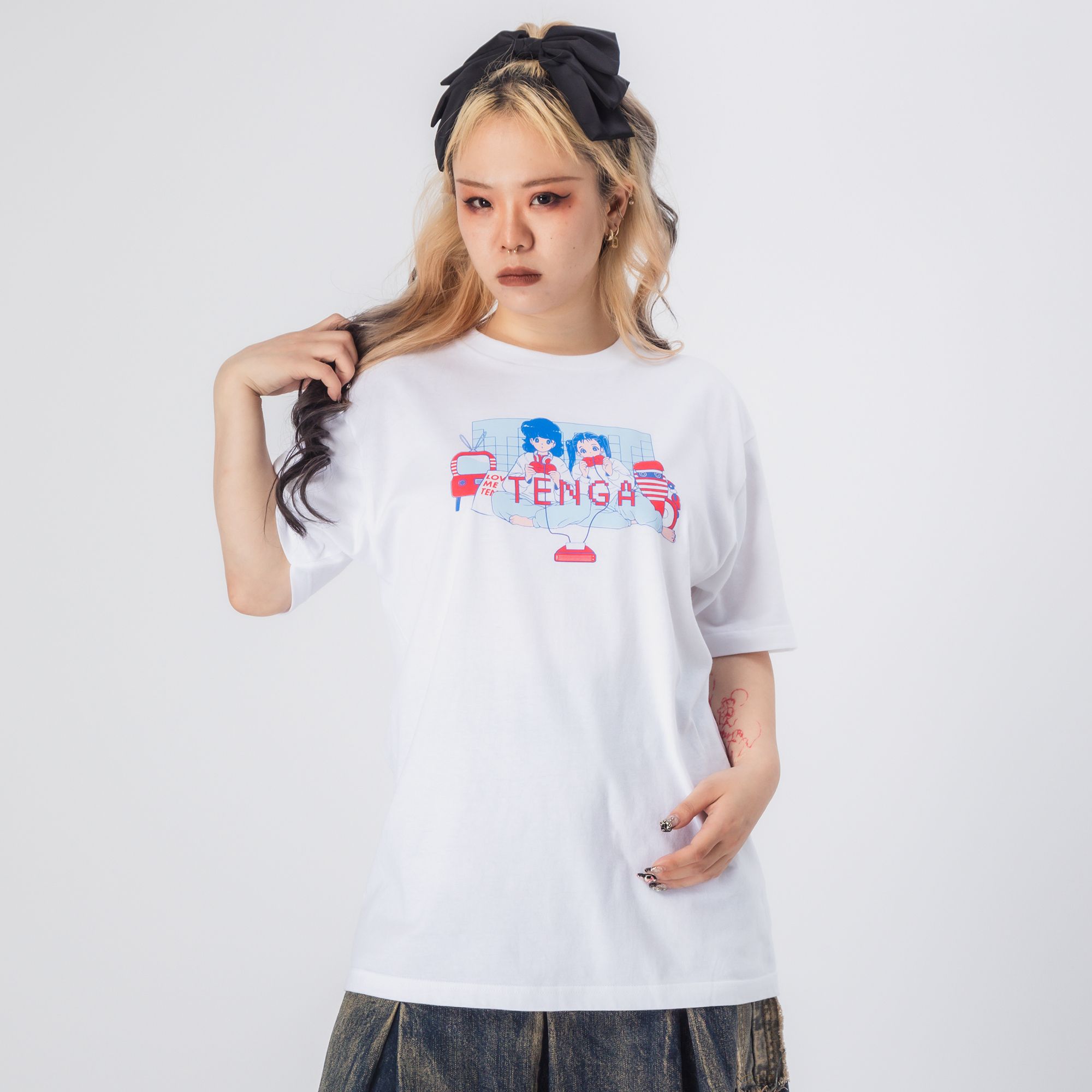 【TENGA×ボブa.k.aえんちゃん】PLAY GAME Tシャツ_01 ホワイト サイズ: XL