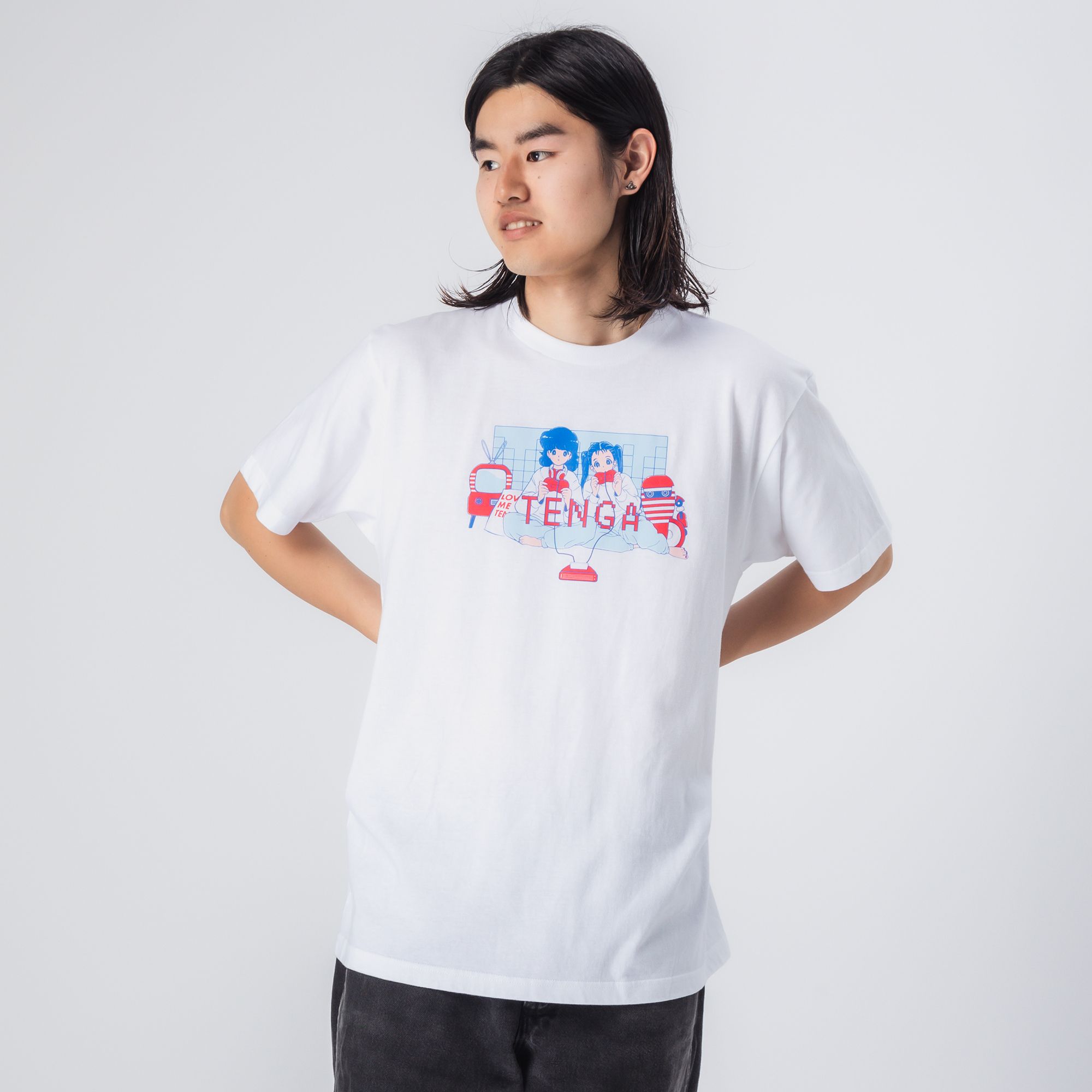 【TENGA×ボブa.k.aえんちゃん】PLAY GAME Tシャツ_01 ホワイト サイズ: XL
