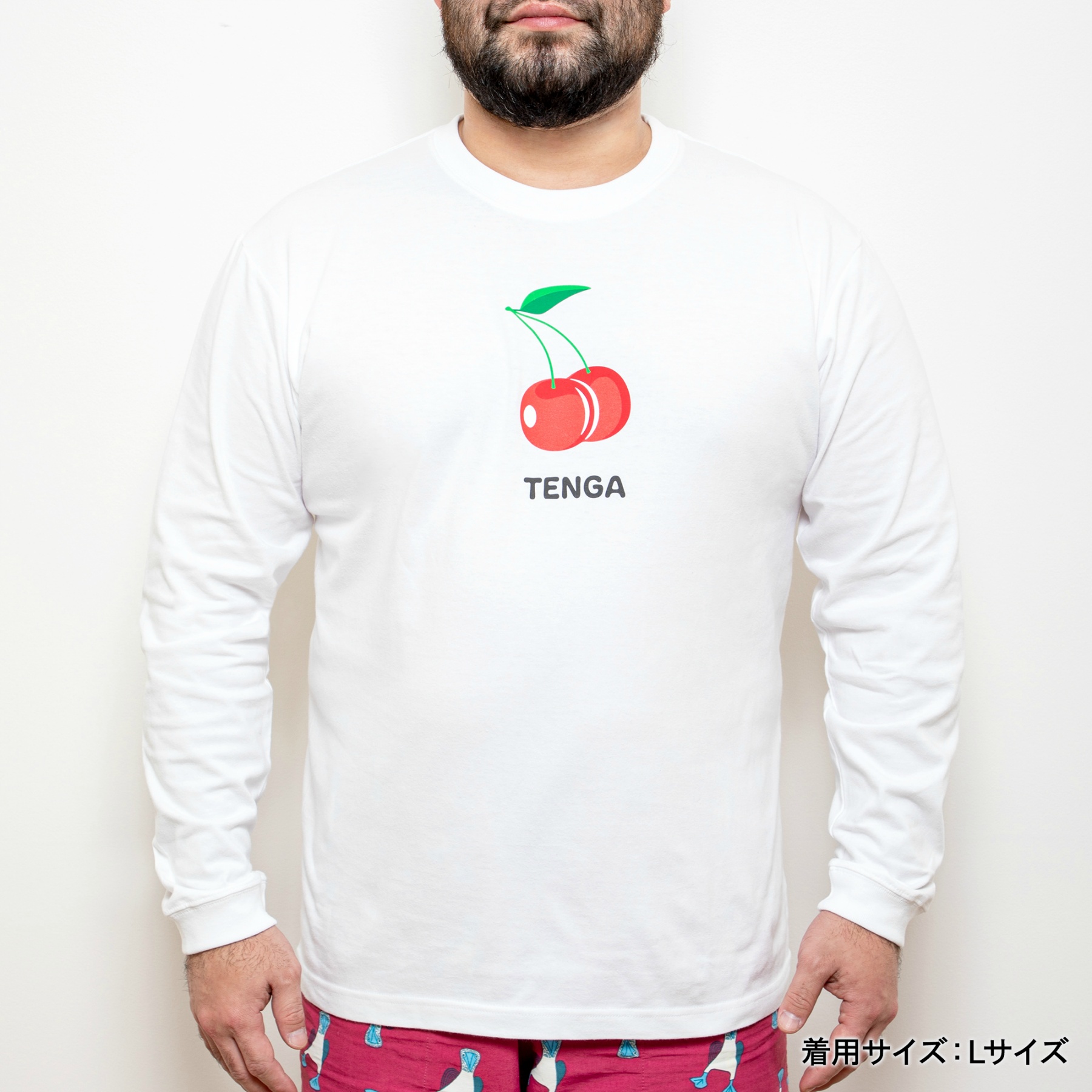 TENGA Cherry 長袖Tシャツ ホワイト サイズ: L
