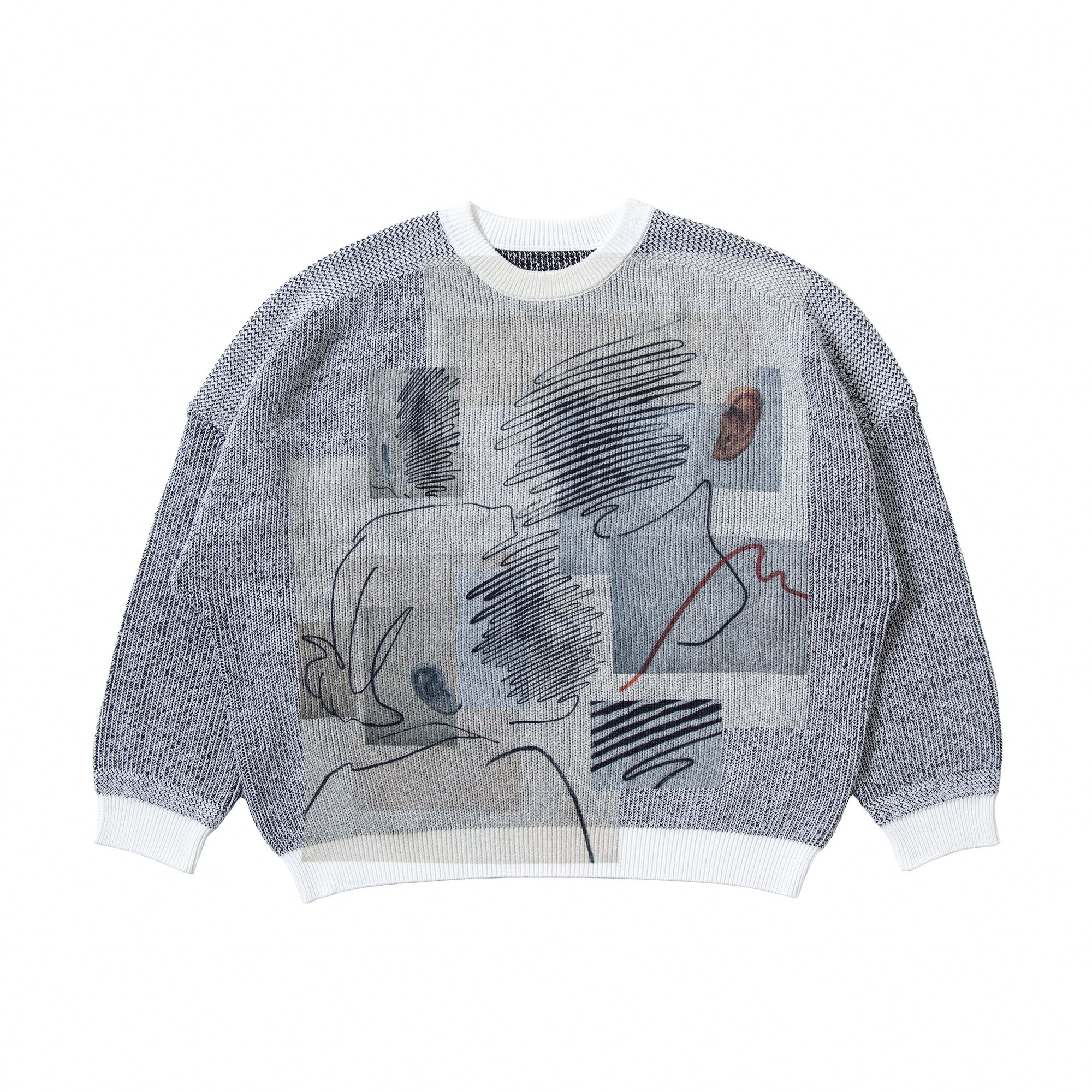 AICON Printed Knit Pullover Gray サイズ: 1