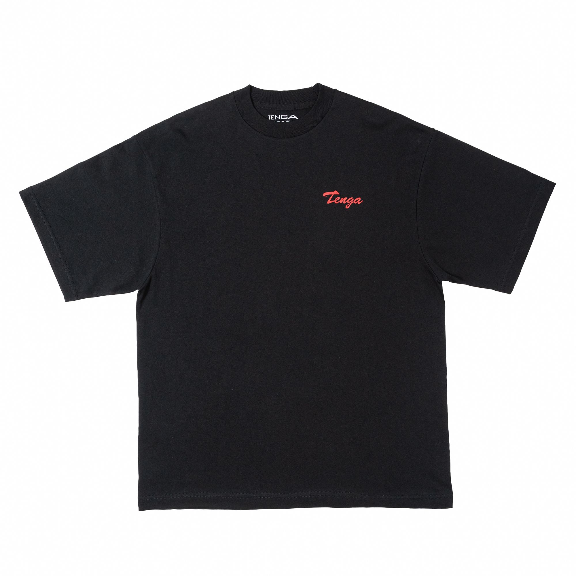 TENGA スーベニア風プリントTシャツ ブラック サイズ: M
