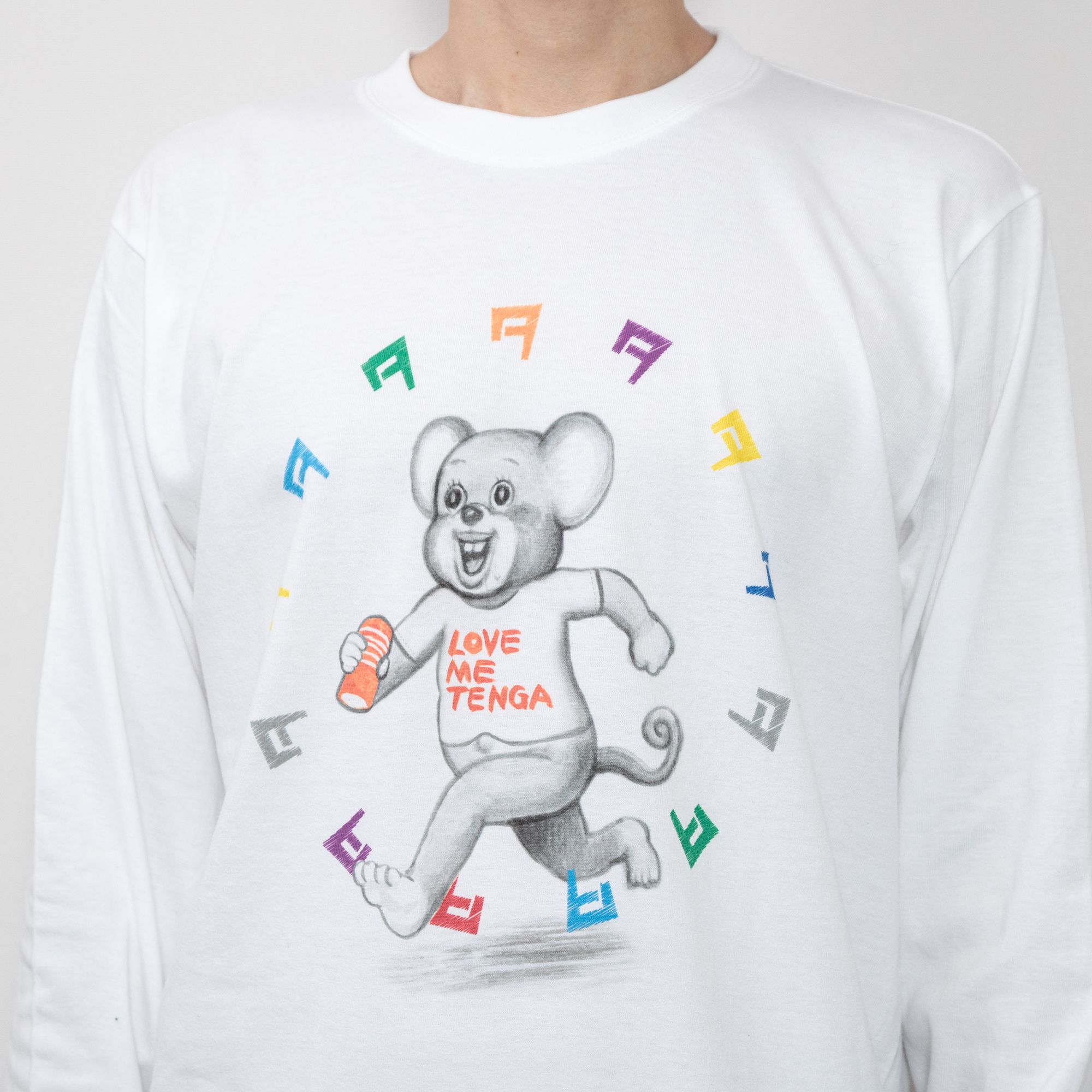 漫☆画太郎×TENGA マルチカラードクミ 長袖Tシャツ ホワイト（TS