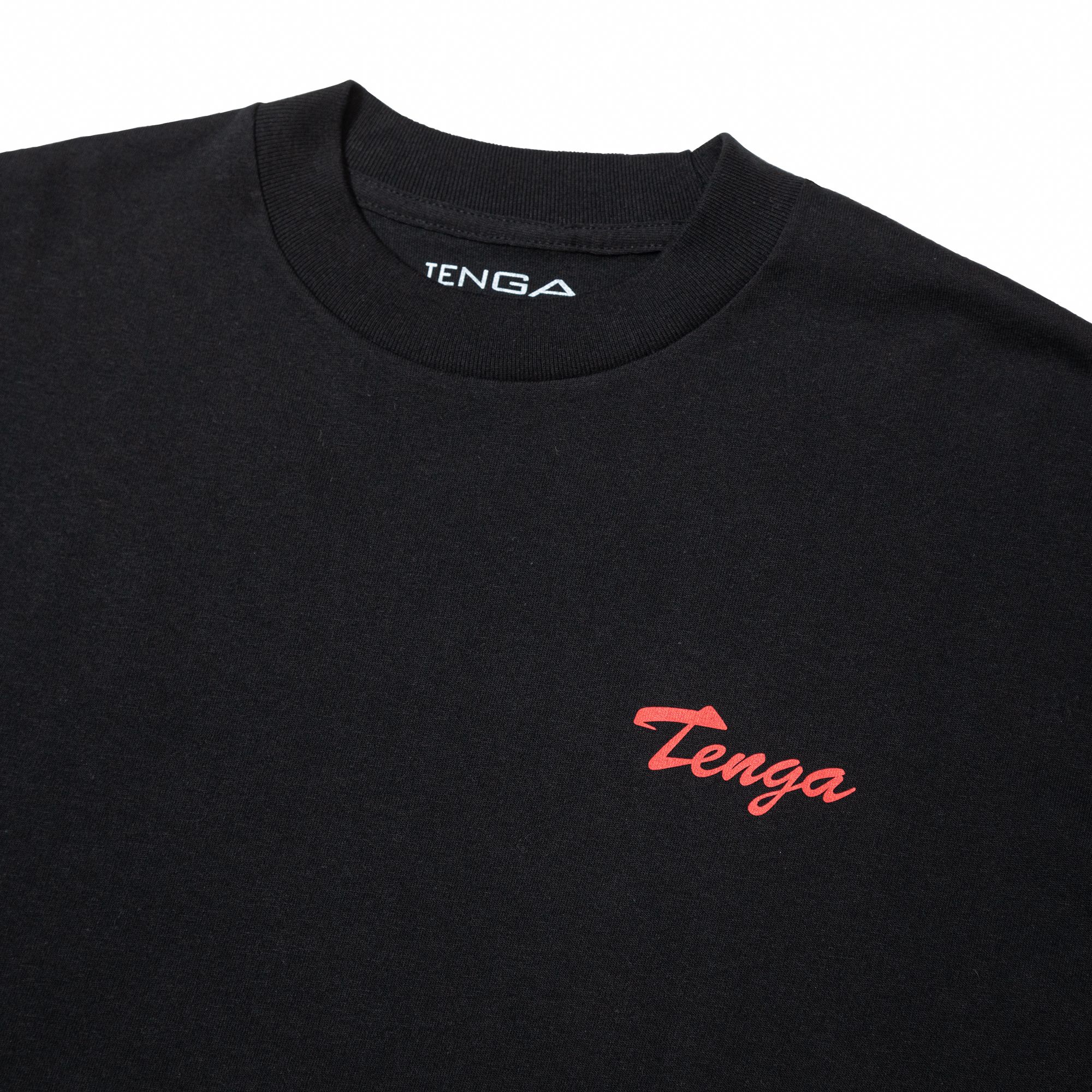 TENGA スーベニア風プリントTシャツ ブラック サイズ: M