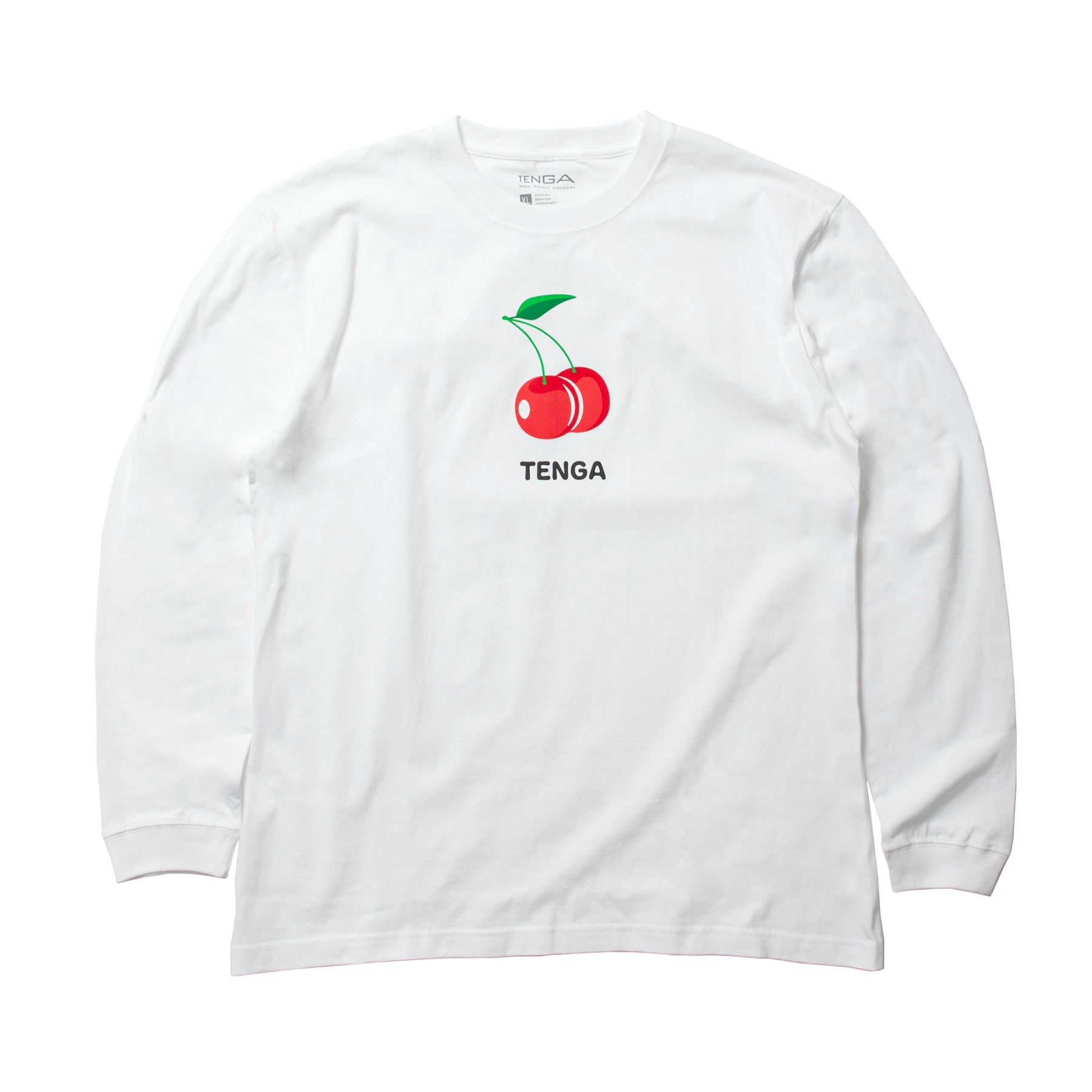 TENGA Cherry 長袖Tシャツ ホワイト サイズ: L