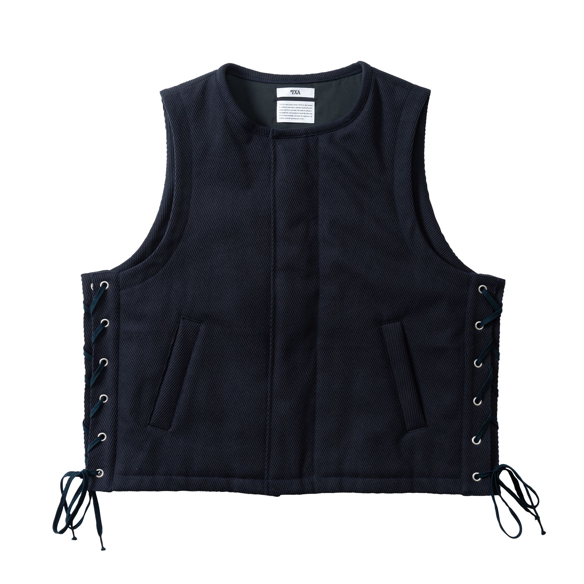 Cotton Kersey lace-up Vest Navy サイズ: 1