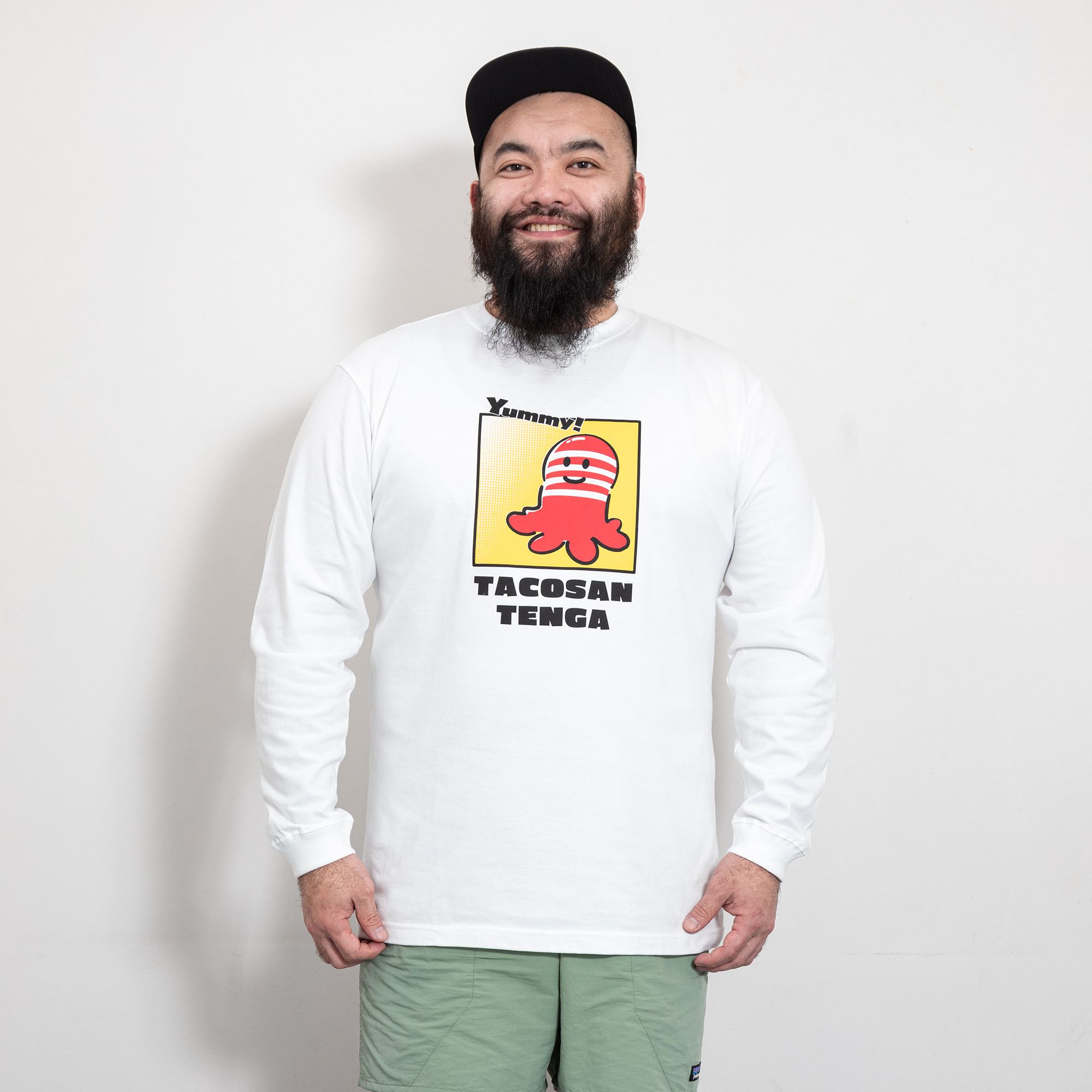 タコさんTENGA 長袖Tシャツ ホワイト サイズ: L