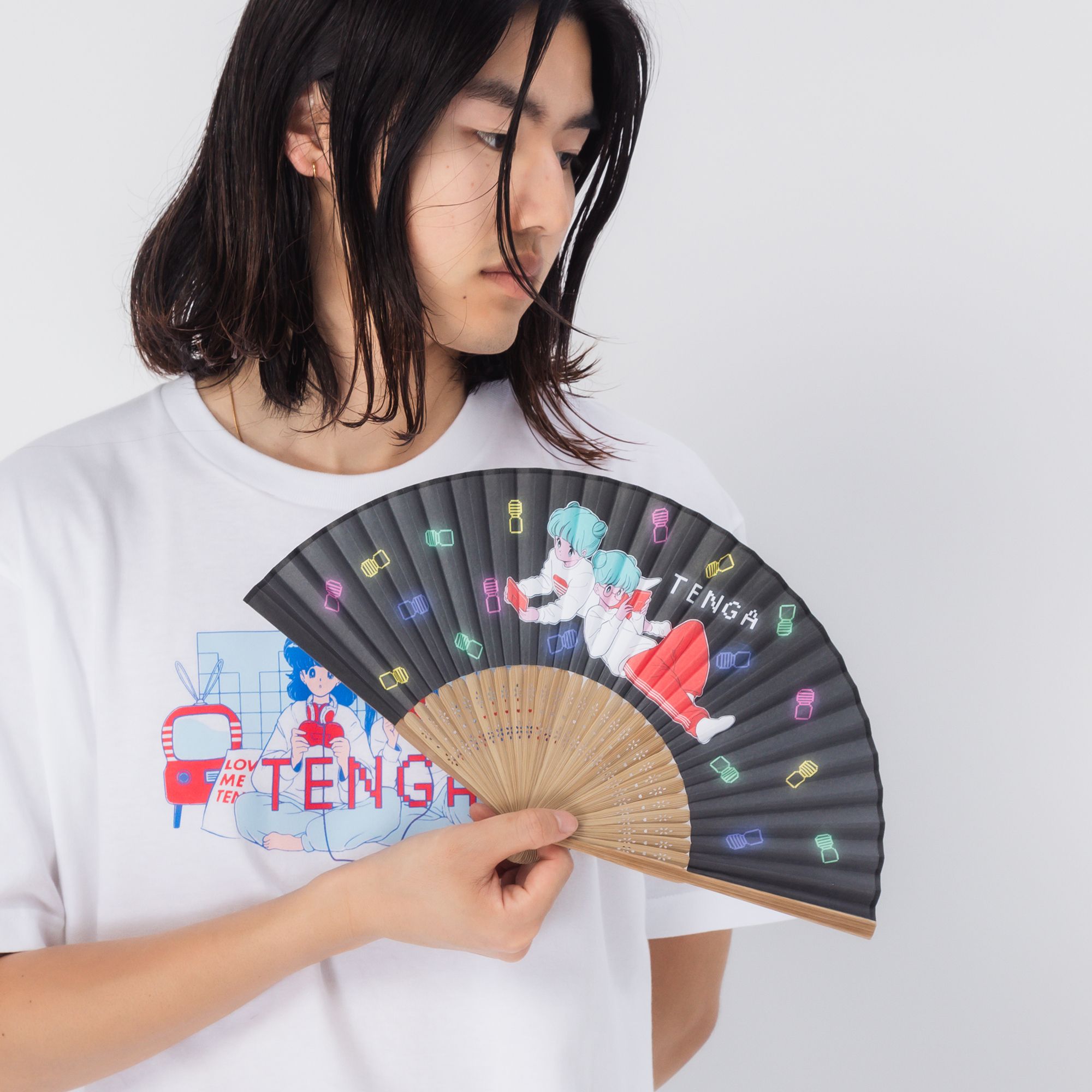 【TENGA×ボブa.k.aえんちゃん】PLAY GAME 扇子　黑色