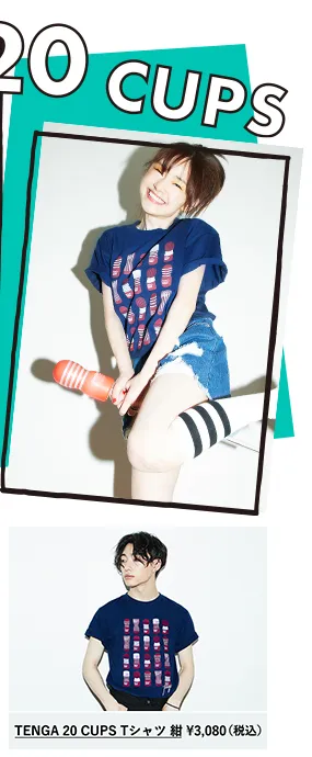 TENGA 20 CUPS Tシャツ 紺