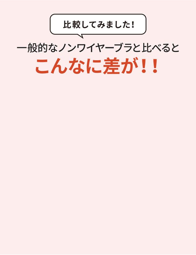 ノンワイヤーブラなのに、ピタッと長時間ホールド