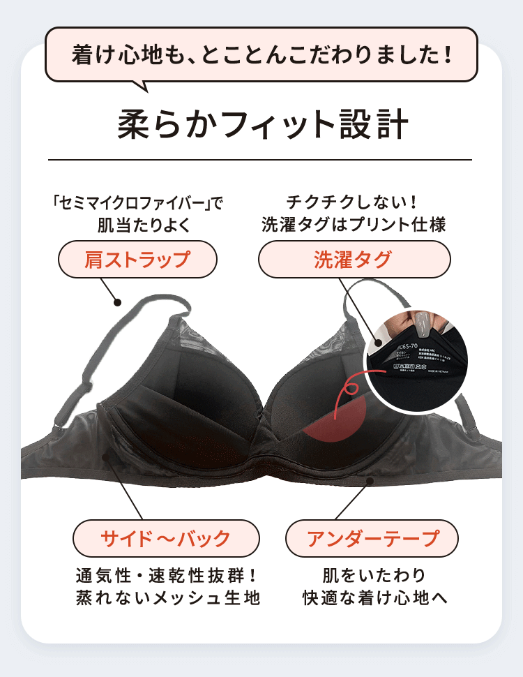 柔らかフィット設計