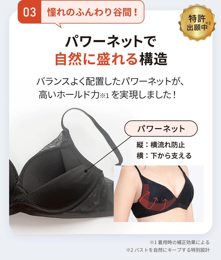 パワーネットで自然に盛れる構造
