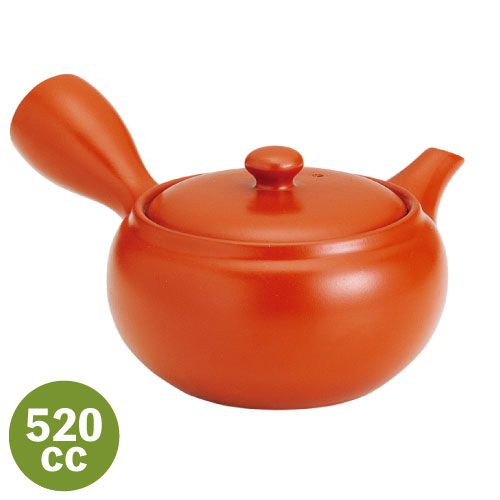 大きいサイズの帯網急須 朱泥　520cc　