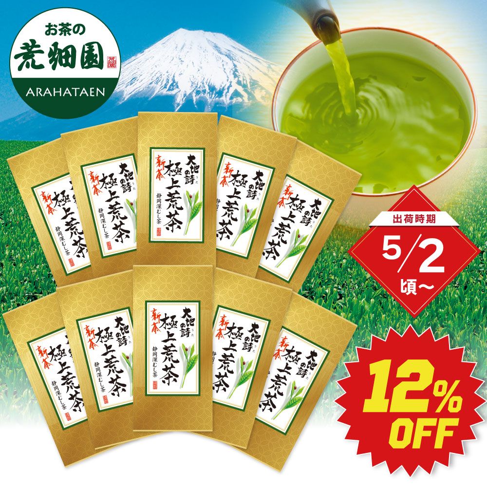 ■12％OFF 新茶 極上荒茶10袋 送料無料 ※出荷時期5/2頃〜　