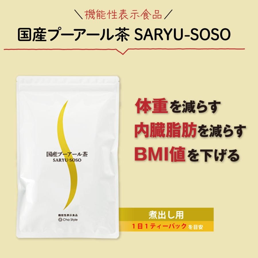 ■国産プーアール茶 SARYU-SOSO 5g×10包 送料無料　