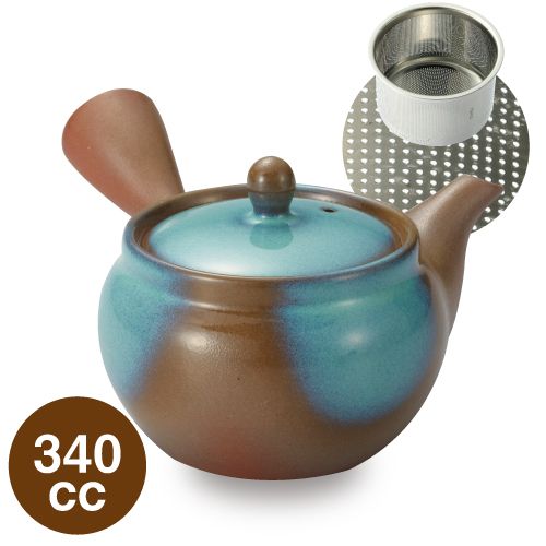 ファイン網急須 ブルー模様　340cc　