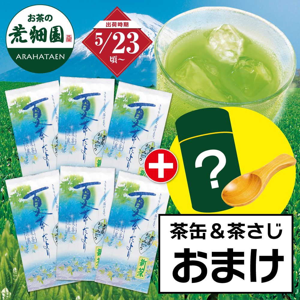 ■新茶 おくみどり6袋＋茶缶＆茶さじおまけ 送料無料 ※出荷時期5/23頃〜 