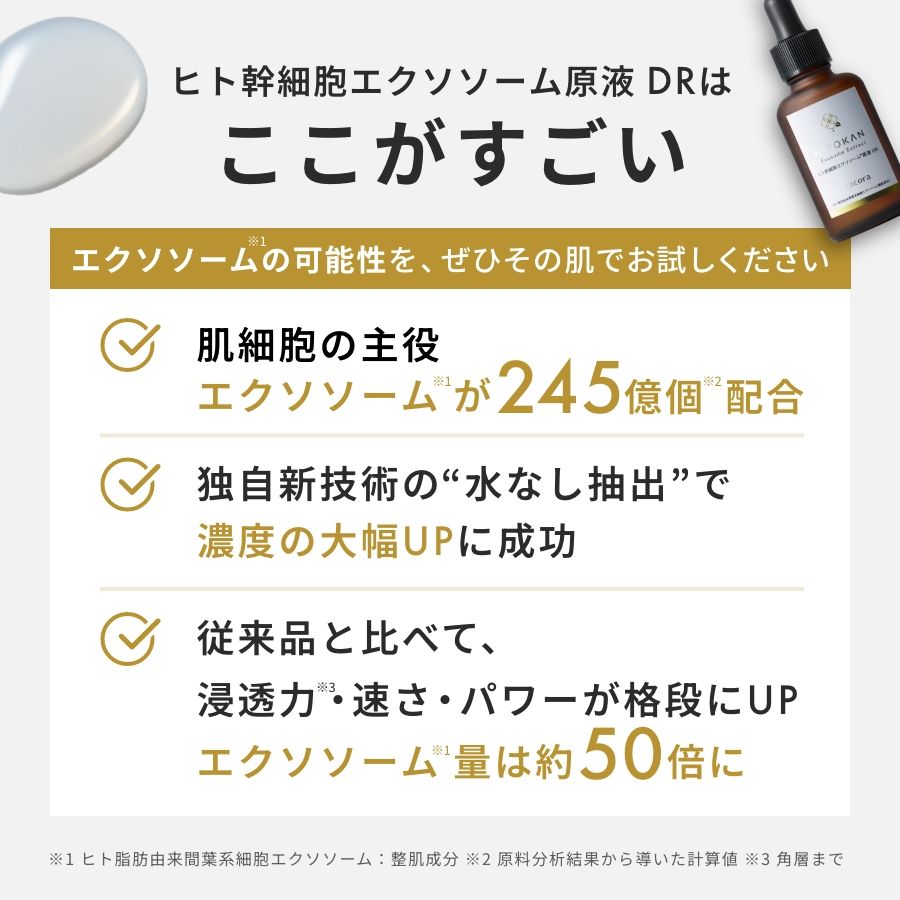 ヒト幹細胞エクソソーム原液 DR