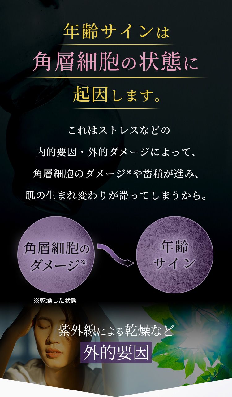 年齢サインは角層細胞の状態に起因します。